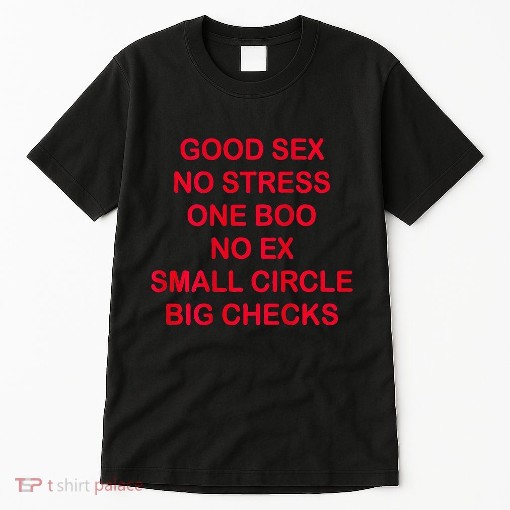 Good Sex No Stress One Boo No Ex Small Circle Big Checks Tall T-Shirt
