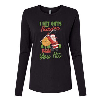 Goalie Sports Net Santa Claus Ice Hockey Cool Gift Womens Cotton Relaxed Long Sleeve T-Shirt