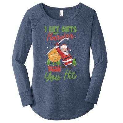 Goalie Sports Net Santa Claus Ice Hockey Cool Gift Women's Perfect Tri Tunic Long Sleeve Shirt