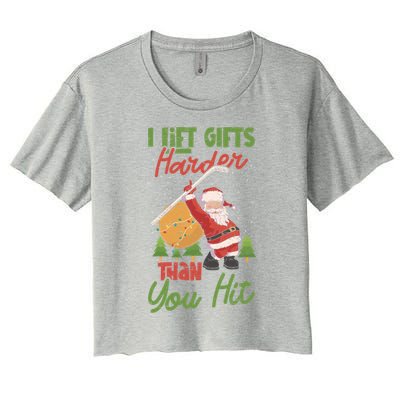 Goalie Sports Net Santa Claus Ice Hockey Cool Gift Women's Crop Top Tee