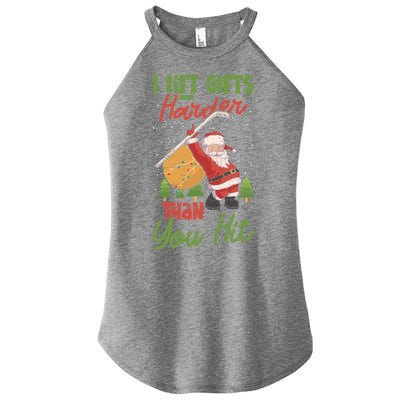 Goalie Sports Net Santa Claus Ice Hockey Cool Gift Women's Perfect Tri Rocker Tank