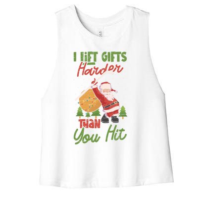 Goalie Sports Net Santa Claus Ice Hockey Cool Gift Women's Racerback Cropped Tank