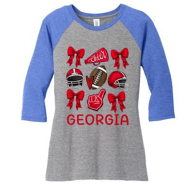 Georgia Sister Niece Coquette Bow Women's Tri-Blend 3/4-Sleeve Raglan Shirt