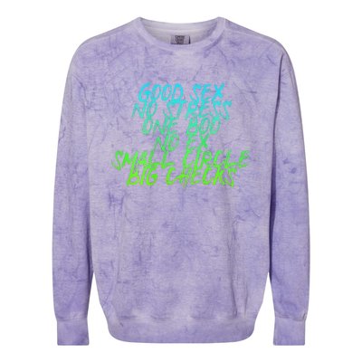 Good Sex No Stress One Boo No Ex Small Circle Back Motif Colorblast Crewneck Sweatshirt