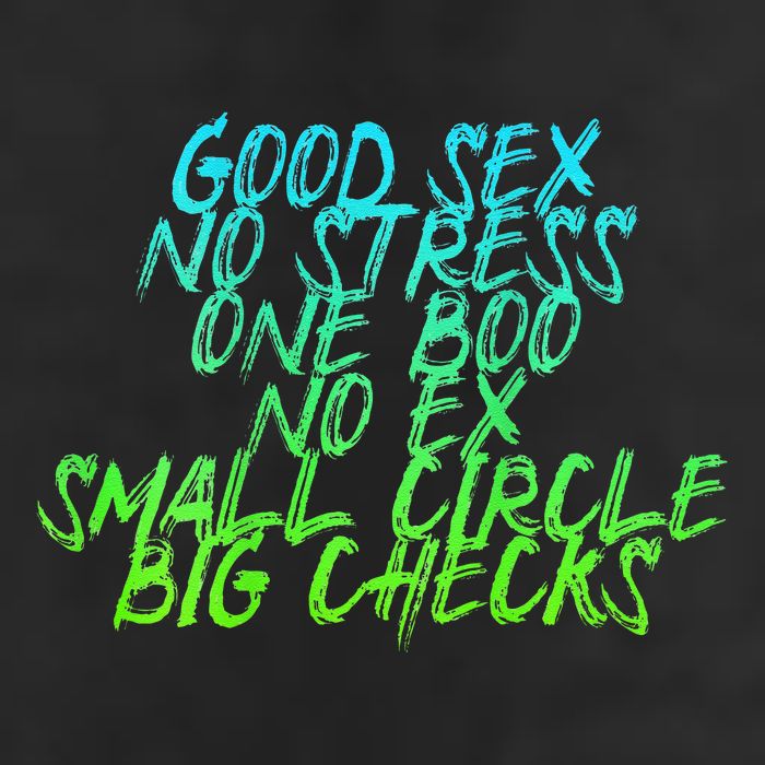 Good Sex No Stress One Boo No Ex Small Circle Back Motif 7 Panel Mesh Trucker Snapback Hat