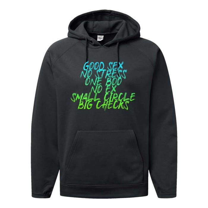 Good Sex No Stress One Boo No Ex Small Circle Back Motif Performance Fleece Hoodie