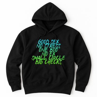 Good Sex No Stress One Boo No Ex Small Circle Back Motif Hoodie