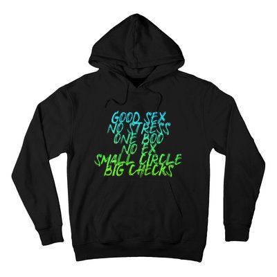 Good Sex No Stress One Boo No Ex Small Circle Back Motif Hoodie