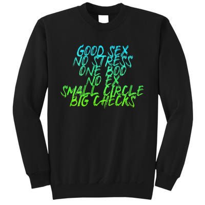 Good Sex No Stress One Boo No Ex Small Circle Back Motif Sweatshirt