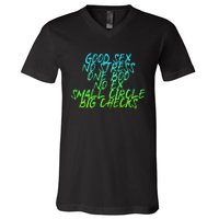 Good Sex No Stress One Boo No Ex Small Circle Back Motif V-Neck T-Shirt