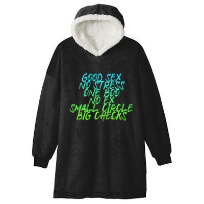 Good Sex No Stress One Boo No Ex Small Circle Back Motif Hooded Wearable Blanket