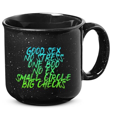 Good Sex No Stress One Boo No Ex Small Circle Back Motif 15oz Campfire Ceramic Mug
