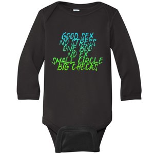 Good Sex No Stress One Boo No Ex Small Circle Back Motif Baby Long Sleeve Bodysuit