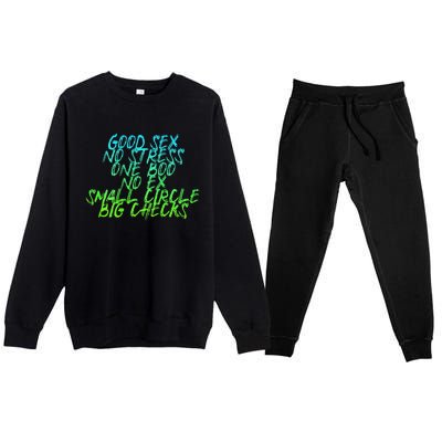 Good Sex No Stress One Boo No Ex Small Circle Back Motif Premium Crewneck Sweatsuit Set