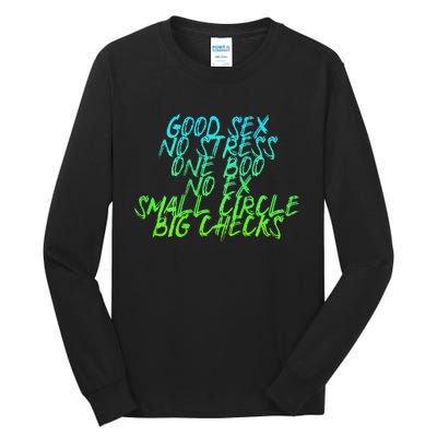 Good Sex No Stress One Boo No Ex Small Circle Back Motif Tall Long Sleeve T-Shirt