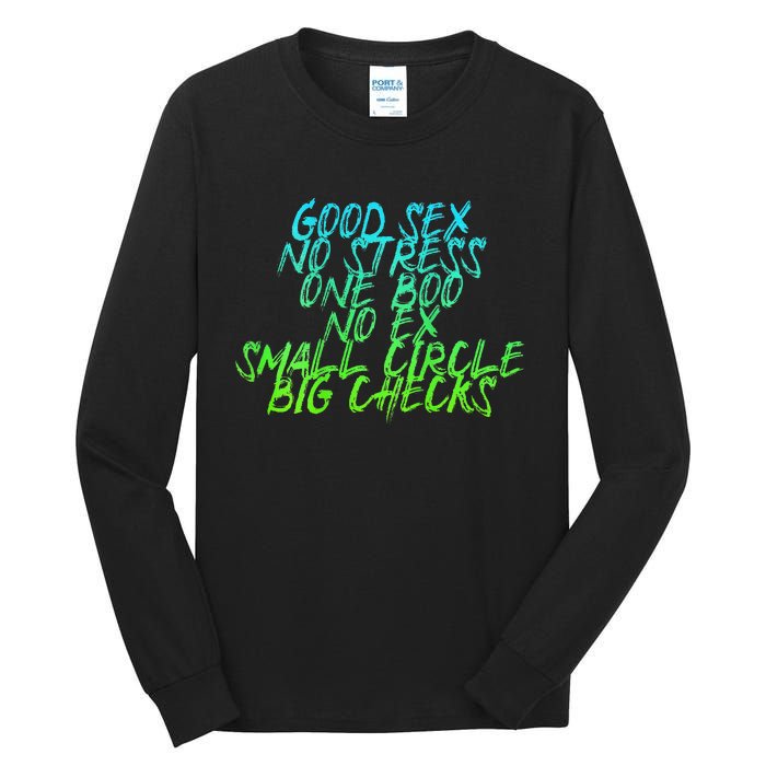 Good Sex No Stress One Boo No Ex Small Circle Back Motif Tall Long Sleeve T-Shirt