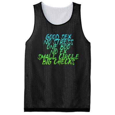 Good Sex No Stress One Boo No Ex Small Circle Back Motif Mesh Reversible Basketball Jersey Tank