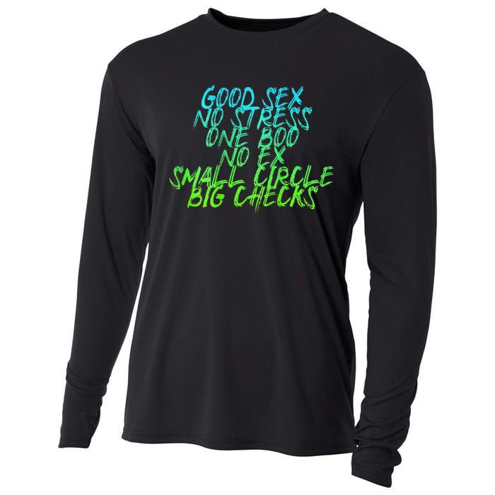 Good Sex No Stress One Boo No Ex Small Circle Back Motif Cooling Performance Long Sleeve Crew