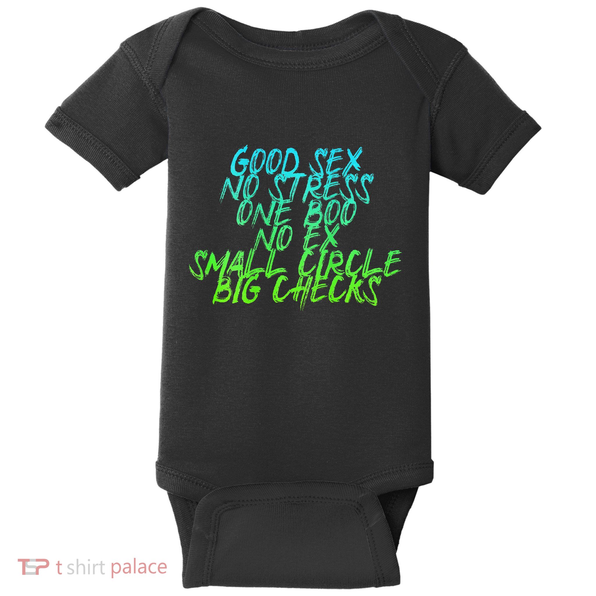 Good Sex No Stress One Boo No Ex Small Circle Back Motif Baby Bodysuit