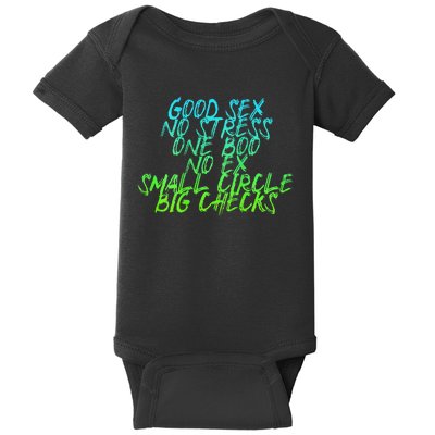 Good Sex No Stress One Boo No Ex Small Circle Back Motif Baby Bodysuit