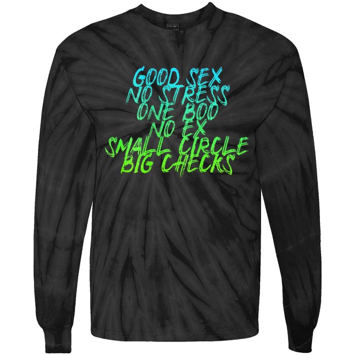 Good Sex No Stress One Boo No Ex Small Circle Back Motif Tie-Dye Long Sleeve Shirt