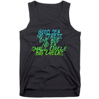 Good Sex No Stress One Boo No Ex Small Circle Back Motif Tank Top