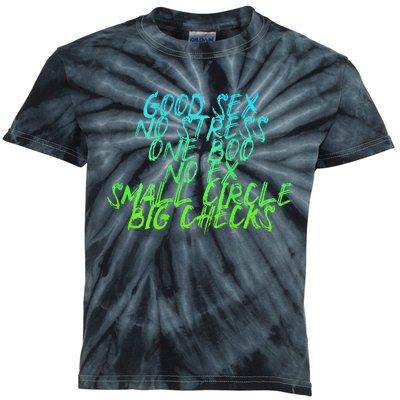 Good Sex No Stress One Boo No Ex Small Circle Back Motif Kids Tie-Dye T-Shirt