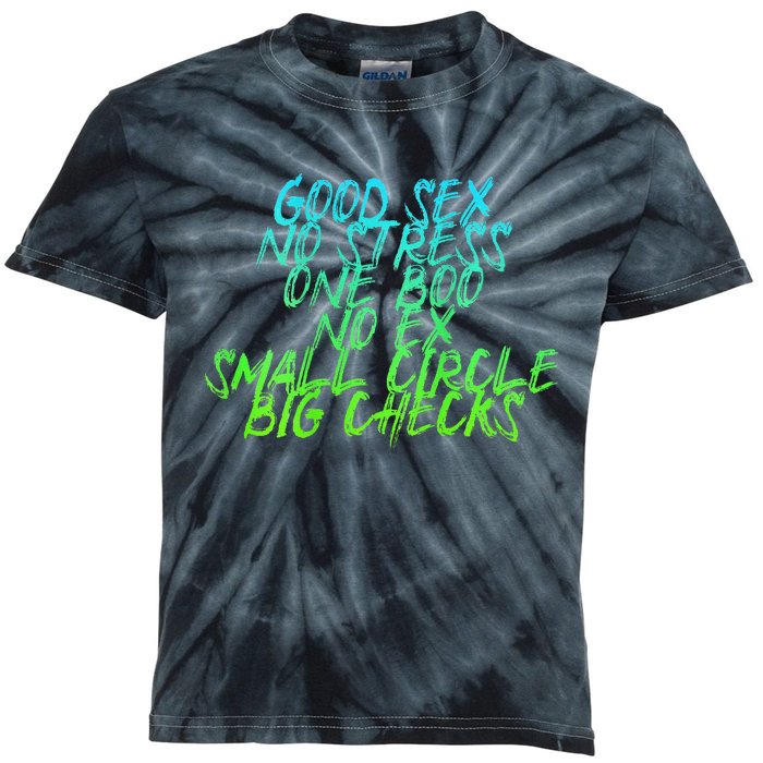 Good Sex No Stress One Boo No Ex Small Circle Back Motif Kids Tie-Dye T-Shirt