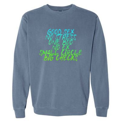 Good Sex No Stress One Boo No Ex Small Circle Back Motif Garment-Dyed Sweatshirt