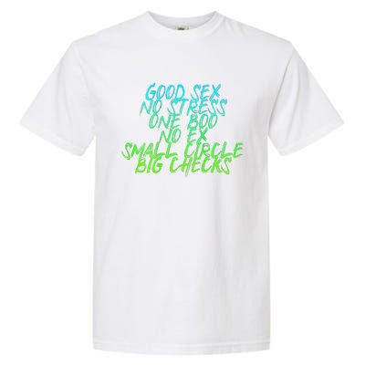 Good Sex No Stress One Boo No Ex Small Circle Back Motif Garment-Dyed Heavyweight T-Shirt