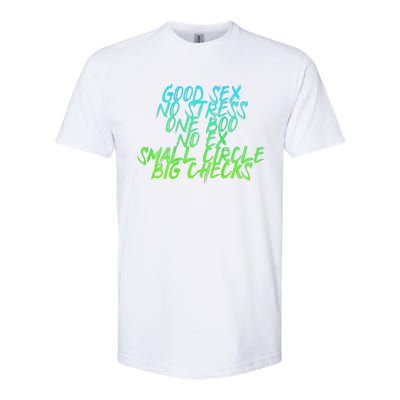 Good Sex No Stress One Boo No Ex Small Circle Back Motif Softstyle CVC T-Shirt