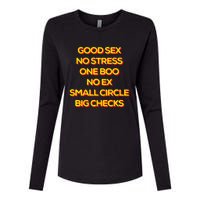 Good Sex No Stress One Boo No Ex Small Circle Big Checks Womens Cotton Relaxed Long Sleeve T-Shirt