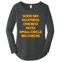 Good Sex No Stress One Boo No Ex Small Circle Big Checks Women's Perfect Tri Tunic Long Sleeve Shirt