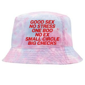 Good Sex No Stress One Boo No Ex Small Circle Big Checks Tie-Dyed Bucket Hat