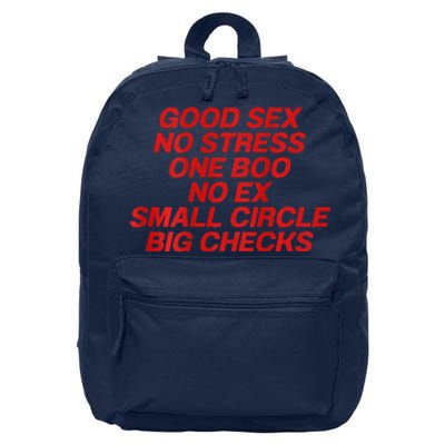 Good Sex No Stress One Boo No Ex Small Circle Big Checks 16 in Basic Backpack