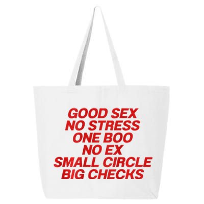 Good Sex No Stress One Boo No Ex Small Circle Big Checks 25L Jumbo Tote