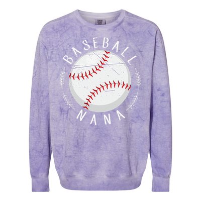 Grandmother Sports Nana Baseball Mother Colorblast Crewneck Sweatshirt