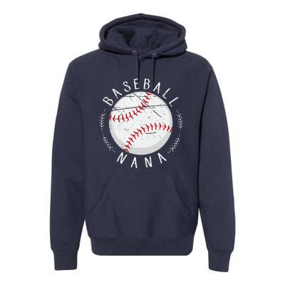 Grandmother Sports Nana Baseball Mother Premium Hoodie