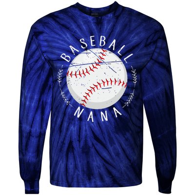 Grandmother Sports Nana Baseball Mother Tie-Dye Long Sleeve Shirt