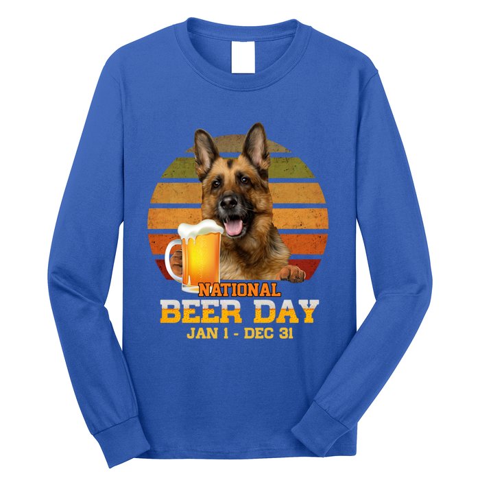 Ger Shepherd National Beer Day Jan 1 Dec 31 Beer Meaningful Gift Long Sleeve Shirt