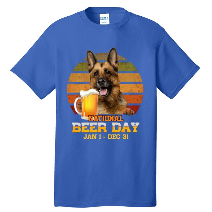 Ger Shepherd National Beer Day Jan 1 Dec 31 Beer Meaningful Gift Tall T-Shirt