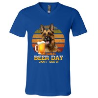 Ger Shepherd National Beer Day Jan 1 Dec 31 Beer Meaningful Gift V-Neck T-Shirt