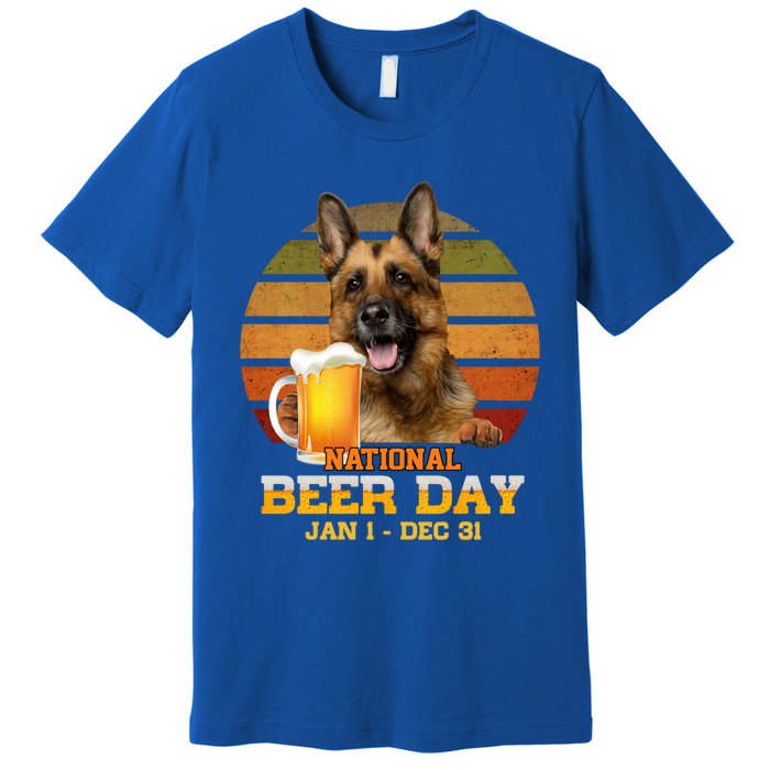 Ger Shepherd National Beer Day Jan 1 Dec 31 Beer Meaningful Gift Premium T-Shirt