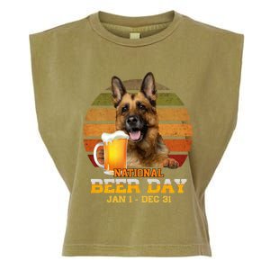 Ger Shepherd National Beer Day Jan 1 Dec 31 Beer Meaningful Gift Garment-Dyed Women's Muscle Tee