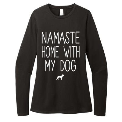 Ger Shepherd Namaste Home With My Dog Yoga Meditation Gift Womens CVC Long Sleeve Shirt