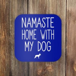 Ger Shepherd Namaste Home With My Dog Yoga Meditation Gift Coaster