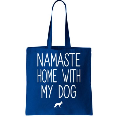 Ger Shepherd Namaste Home With My Dog Yoga Meditation Gift Tote Bag