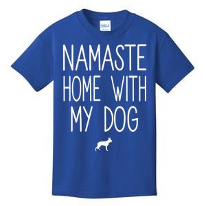 Ger Shepherd Namaste Home With My Dog Yoga Meditation Gift Kids T-Shirt