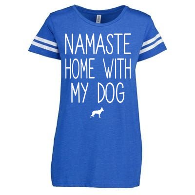 Ger Shepherd Namaste Home With My Dog Yoga Meditation Gift Enza Ladies Jersey Football T-Shirt