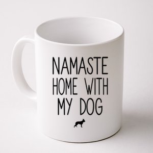 Ger Shepherd Namaste Home With My Dog Yoga Meditation Gift Coffee Mug